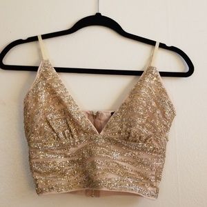 Windsor gold glitter crop top